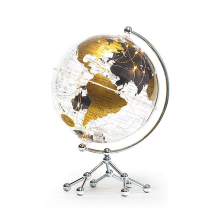 Globo terráqueo transparente con luz 20 cm de diámetro