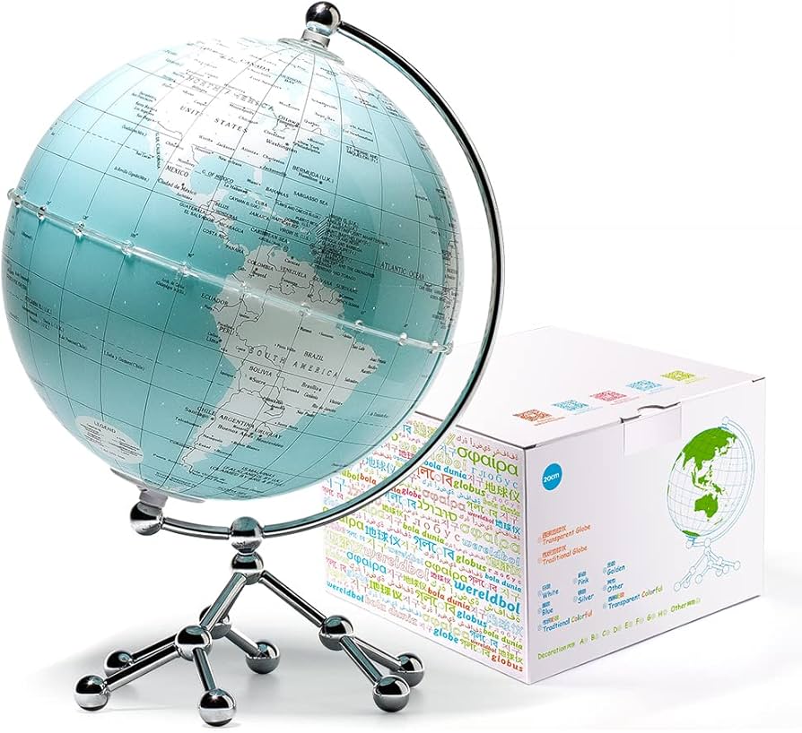 Globo terráqueo con luz recargable 20 cm de diámetro