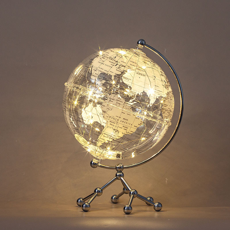 Globo terráqueo transparente con luz 20 cm de diámetro