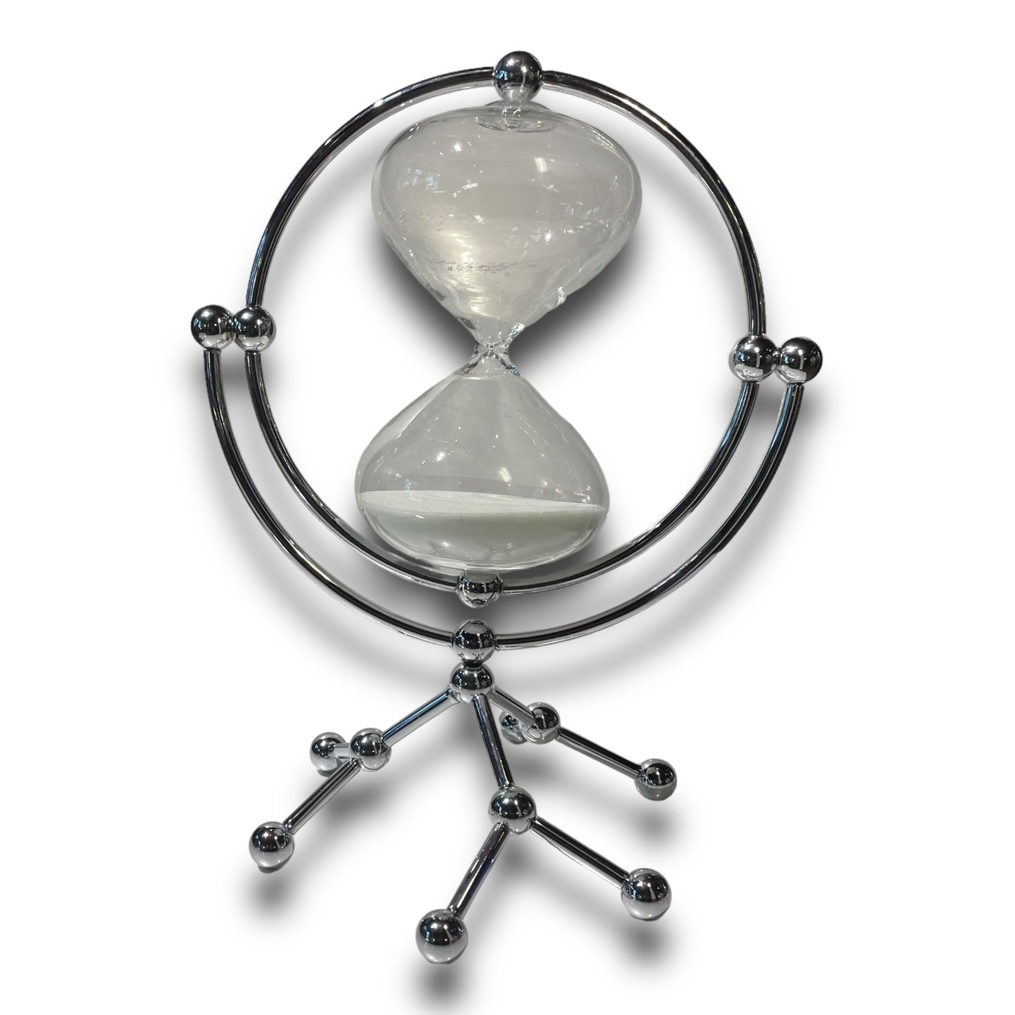 Reloj de arena con base metálica