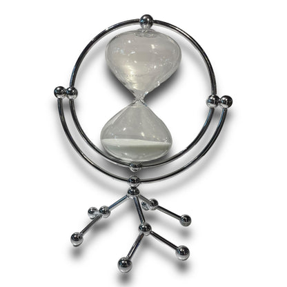 Reloj de arena con base metálica