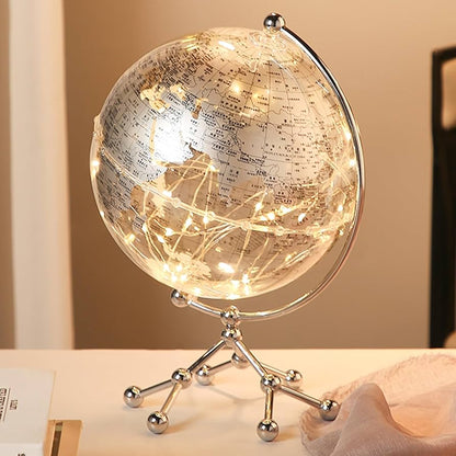 Globo terráqueo transparente con luz 20 cm de diámetro