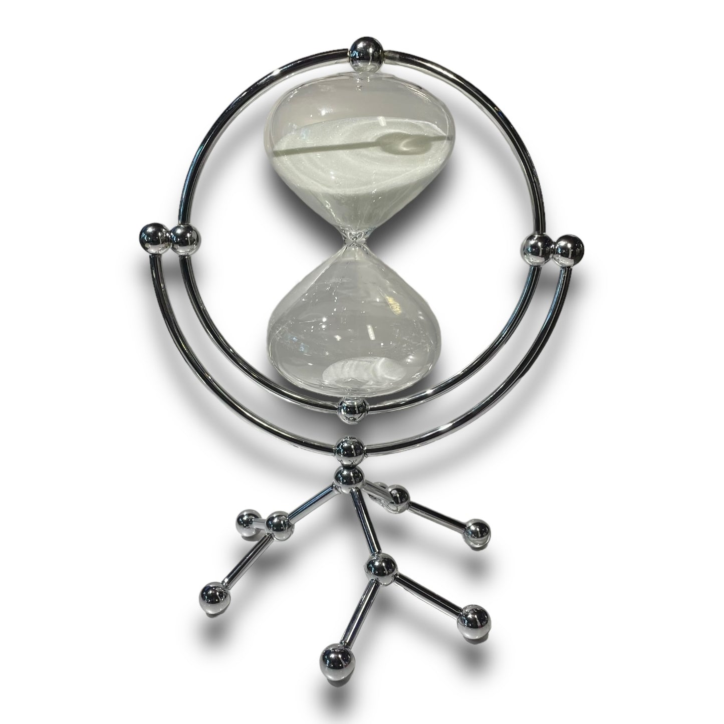 Reloj de arena con base metálica