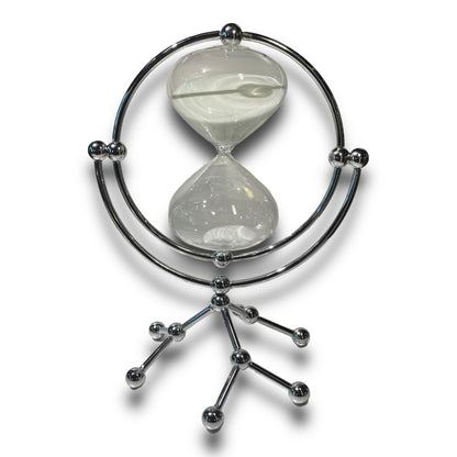 Reloj de arena con base metálica