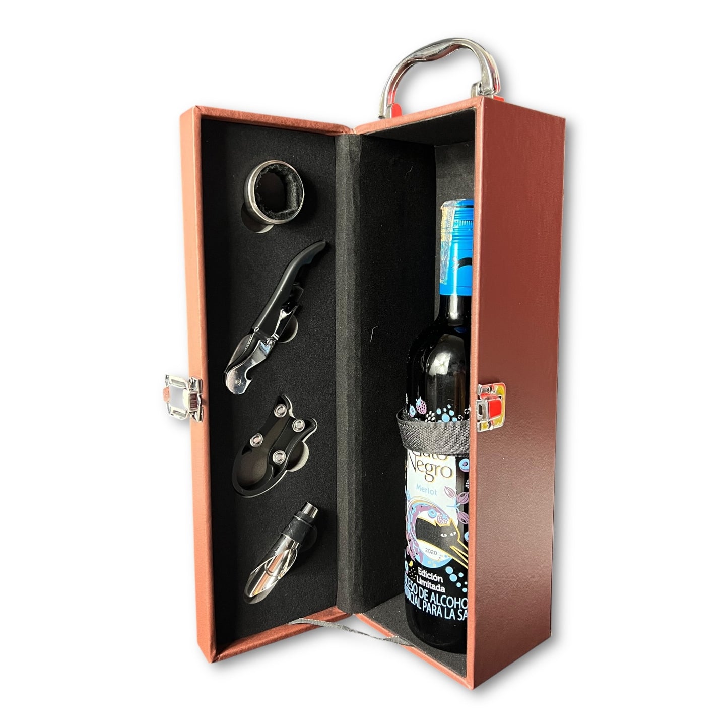 Caja para vino con manija x 4