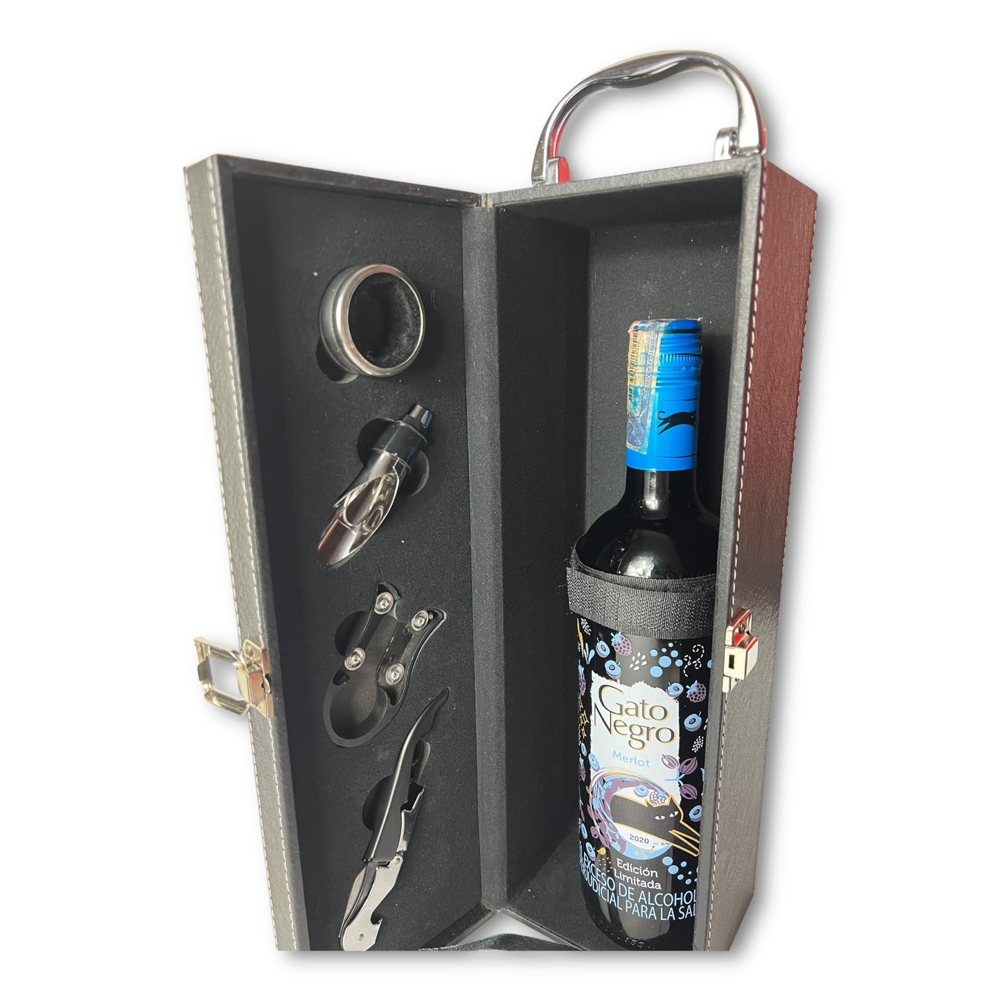 Caja para vino con manija x 4