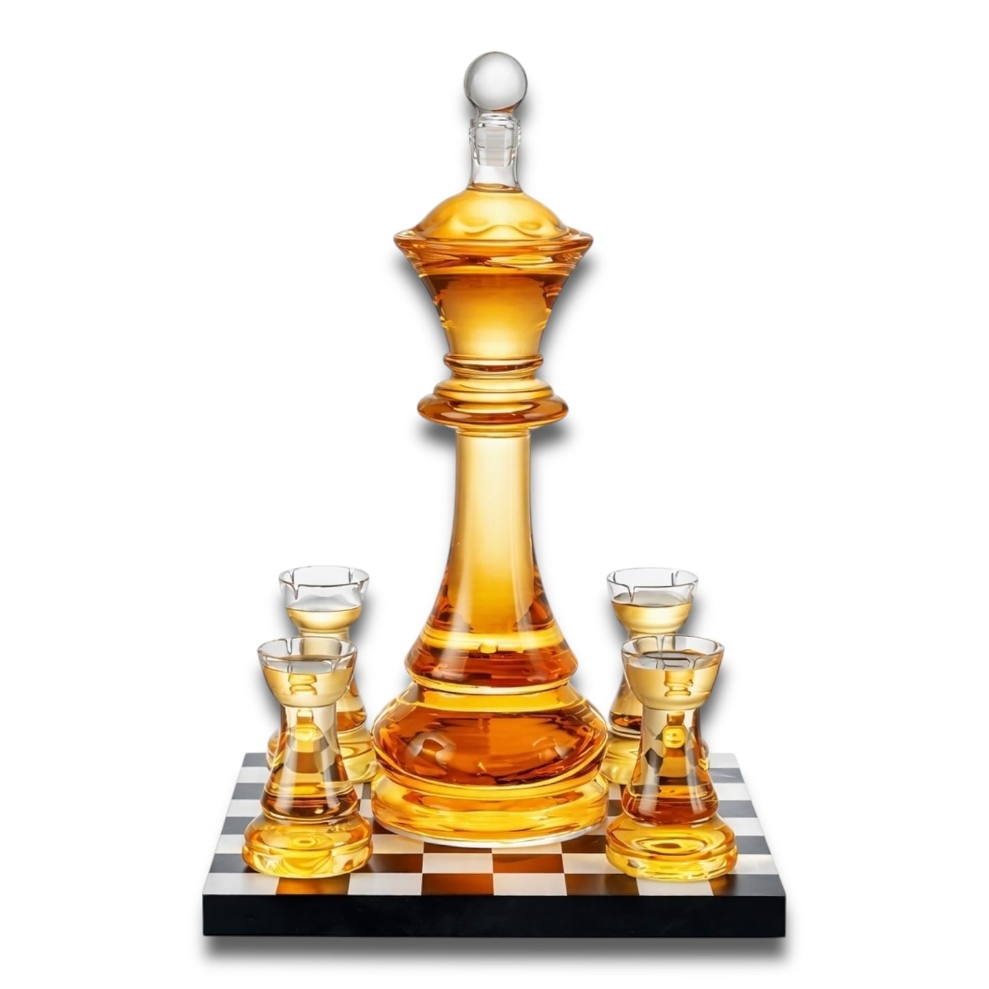 Licorera ajedrez cristal x 4