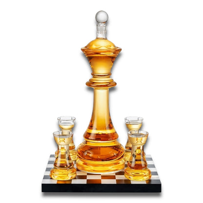 Licorera ajedrez cristal x 4