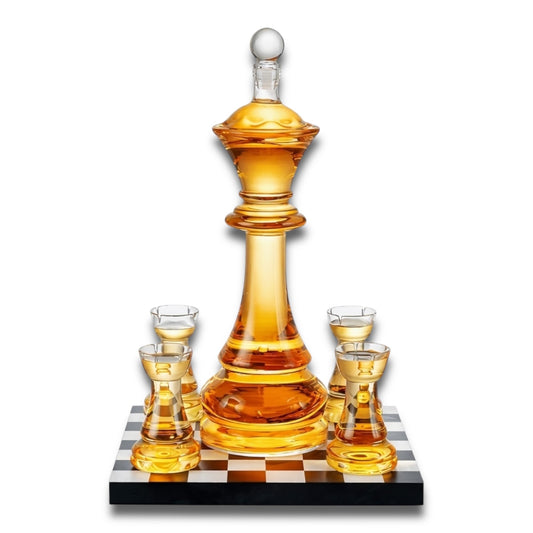 Licorera ajedrez cristal x 4