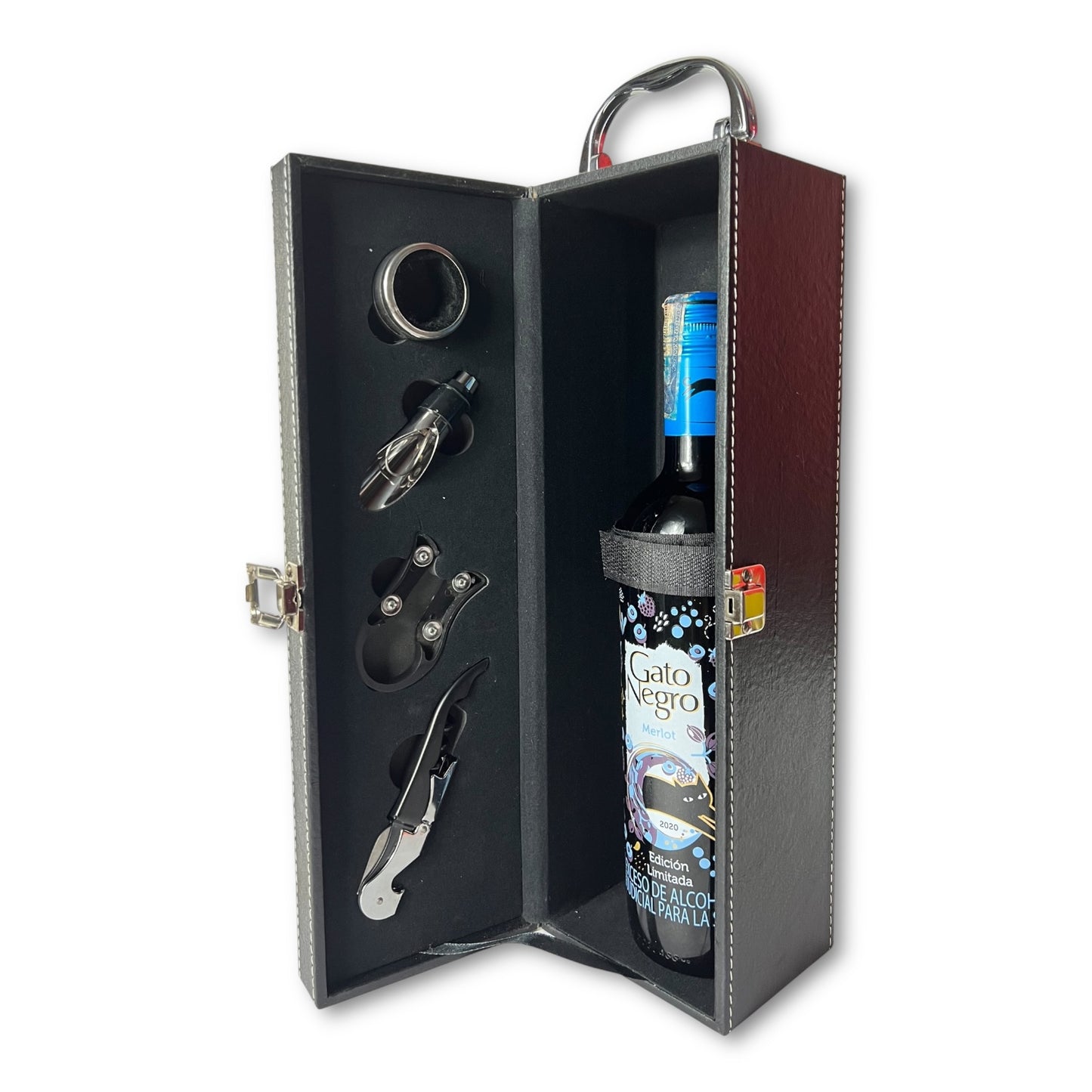 Caja para vino con manija x 4
