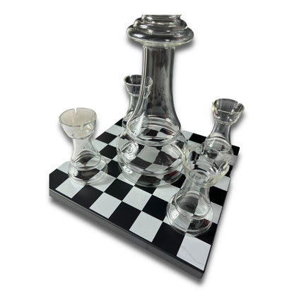 Licorera ajedrez cristal x 4