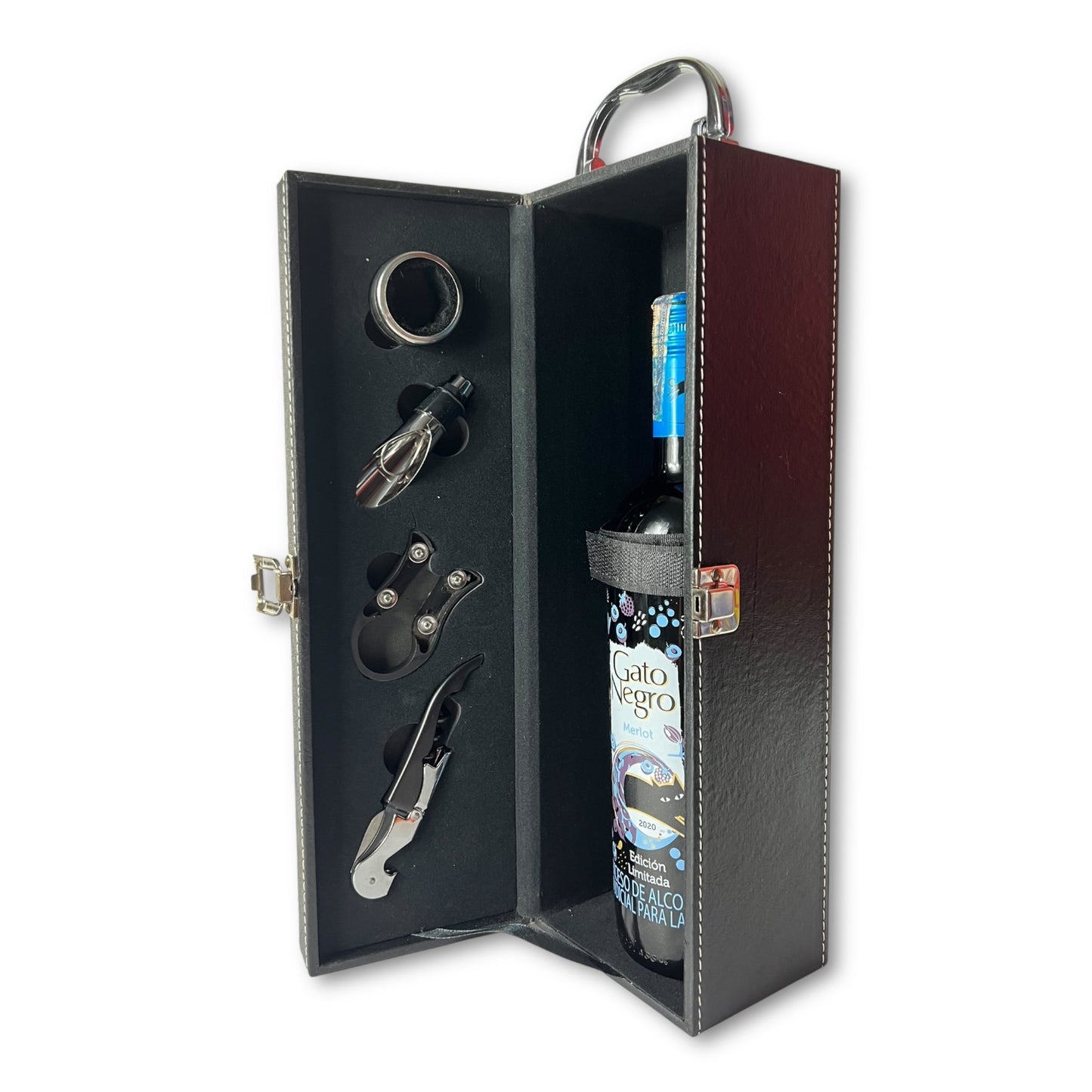 Caja para vino con manija x 4